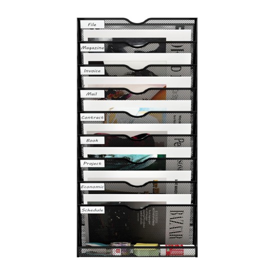 EasyPAG 10-Tier Vertical Grid Wall File Organizer, 10 Open Slots, Slanted Design for Easy Access, for Offices and Classrooms. EasyPAG 10-Tier Vertical Grid Wall File Organizer, 10 Open Slots, Slanted Design for Easy Access, for Offices and Classrooms.