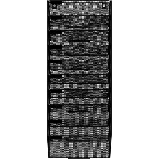 EasyPAG 10-layer wall-mounted document rack, mail organizer, metal material, 10 compartments, magazine storage rack, each layer with label board, efficient document management. EasyPAG 10-layer wall-mounted document rack, mail organizer, metal material, 10 compartments, magazine storage rack, each layer with label board, efficient document management.