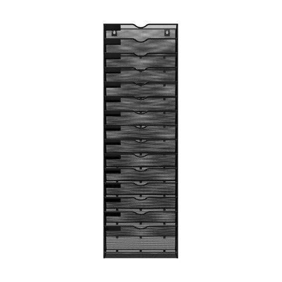 EasyPAG 16-Layer Wall Mounted File Rack Mail Organizer, Durable Black Metal Mesh, 16-Layer Slots, Smooth Surface, with Labels, for Files, Mail, Files, Office and Home, Suitable for Office and Home. EasyPAG 16-Layer Wall Mounted File Rack Mail Organizer, Durable Black Metal Mesh, 16-Layer Slots, Smooth Surface, with Labels, for Files, Mail, Files, Office and Home, Suitable for Office and Home.