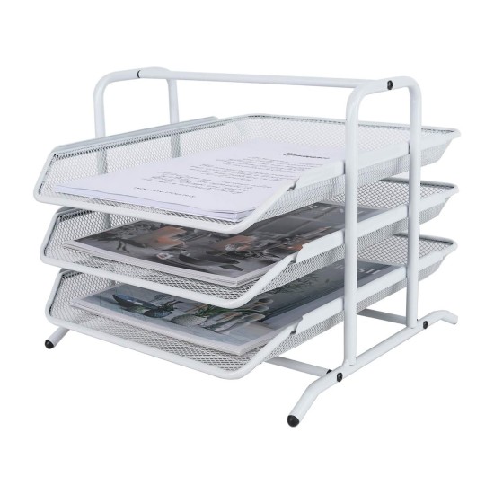 EasyPAG 3-Tier Tray File Organizer, Wire Basket Design, Good Ventilation, Curved Edges, Suitable for Office and Home Use EasyPAG 3-Tier Tray File Organizer, Wire Basket Design, Good Ventilation, Curved Edges, Suitable for Office and Home Use