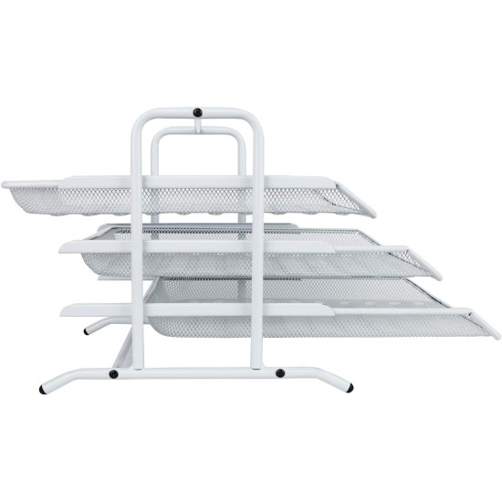EasyPAG 3-Tier Tray File Organizer, Wire Basket Design, Good Ventilation, Curved Edges, Suitable for Office and Home Use EasyPAG 3-Tier Tray File Organizer, Wire Basket Design, Good Ventilation, Curved Edges, Suitable for Office and Home Use