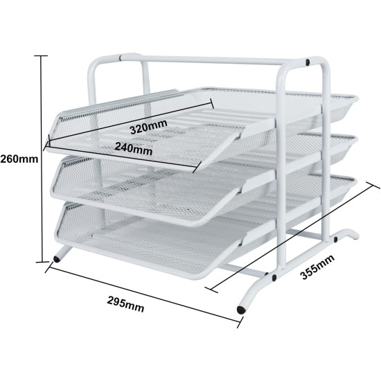 EasyPAG 3-Tier Tray File Organizer, Wire Basket Design, Good Ventilation, Curved Edges, Suitable for Office and Home Use EasyPAG 3-Tier Tray File Organizer, Wire Basket Design, Good Ventilation, Curved Edges, Suitable for Office and Home Use