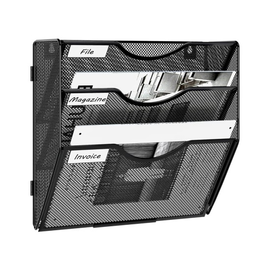EasyPAG 3-Tier Wall-Mounted File Rack, Assembly Type, for File Classification and Space-Saving Storage.