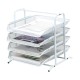 EasyPAG 4-Tier Tray Desk Organizer, Durable Metal Frame, Breathable Grid Tray, Perfect for Home Office Use. EasyPAG 4-Tier Tray Desk Organizer, Durable Metal Frame, Breathable Grid Tray, Perfect for Home Office Use.