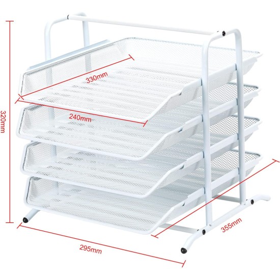 EasyPAG 4-Tier Tray Desk Organizer, Durable Metal Frame, Breathable Grid Tray, Perfect for Home Office Use. EasyPAG 4-Tier Tray Desk Organizer, Durable Metal Frame, Breathable Grid Tray, Perfect for Home Office Use.