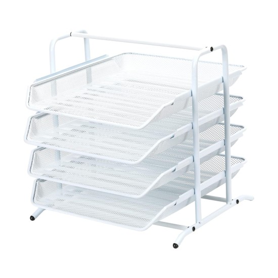 EasyPAG 4-Tier Tray Desk Organizer, Durable Metal Frame, Breathable Grid Tray, Perfect for Home Office Use. EasyPAG 4-Tier Tray Desk Organizer, Durable Metal Frame, Breathable Grid Tray, Perfect for Home Office Use.