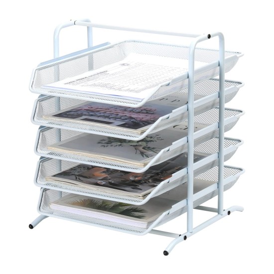 EasyPAG 5-layer tray desk organizer, file storage letter paper organizer, metal frame, breathable grid tray, suitable for home office use. EasyPAG 5-layer tray desk organizer, file storage letter paper organizer, metal frame, breathable grid tray, suitable for home office use.