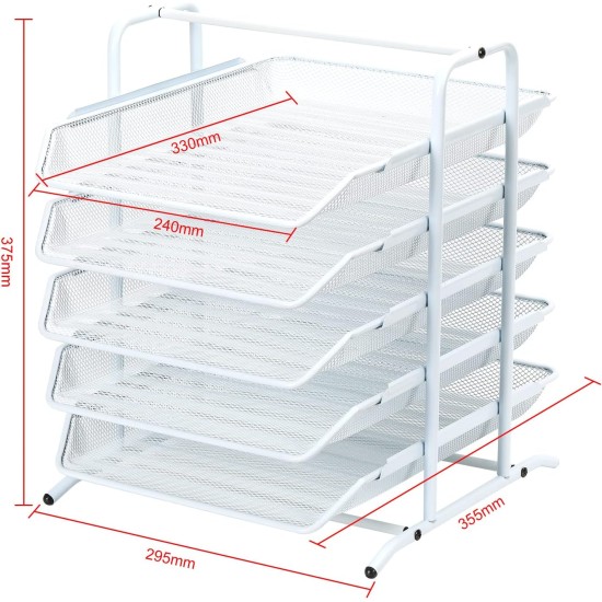 EasyPAG 5-layer tray desk organizer, file storage letter paper organizer, metal frame, breathable grid tray, suitable for home office use. EasyPAG 5-layer tray desk organizer, file storage letter paper organizer, metal frame, breathable grid tray, suitable for home office use.