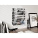 EasyPAG 6-layer wall-mounted file rack, vertical design, durable black metal mesh, with label board, ready to assemble, extra shelf at the bottom, suitable for office, home and students. EasyPAG 6-layer wall-mounted file rack, vertical design, durable black metal mesh, with label board, ready to assemble, extra shelf at the bottom, suitable for office, home and students.