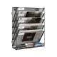 EasyPAG 6-layer wall-mounted file rack, vertical design, durable black metal mesh, with label board, ready to assemble, extra shelf at the bottom, suitable for office, home and students. EasyPAG 6-layer wall-mounted file rack, vertical design, durable black metal mesh, with label board, ready to assemble, extra shelf at the bottom, suitable for office, home and students.