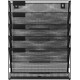 EasyPAG 6-layer wall-mounted file rack, vertical design, durable black metal mesh, with label board, ready to assemble, extra shelf at the bottom, suitable for office, home and students. EasyPAG 6-layer wall-mounted file rack, vertical design, durable black metal mesh, with label board, ready to assemble, extra shelf at the bottom, suitable for office, home and students.