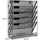 EasyPAG 6-layer wall-mounted file rack, vertical design, durable black metal mesh, with label board, ready to assemble, extra shelf at the bottom, suitable for office, home and students. EasyPAG 6-layer wall-mounted file rack, vertical design, durable black metal mesh, with label board, ready to assemble, extra shelf at the bottom, suitable for office, home and students.