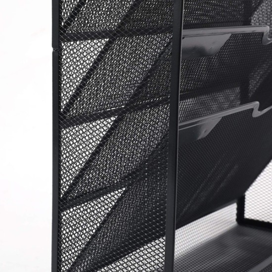 EasyPAG 6-layer black grid file organizer, grid tray wall-mounted file rack mail organizer magazine storage rack upgraded version, suitable for office and home workspace. EasyPAG 6-layer black grid file organizer, grid tray wall-mounted file rack mail organizer magazine storage rack upgraded version, suitable for office and home workspace.