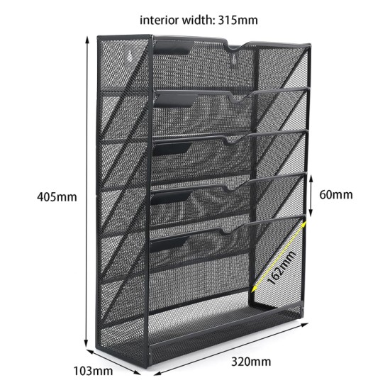 EasyPAG 6-layer black grid file organizer, grid tray wall-mounted file rack mail organizer magazine storage rack upgraded version, suitable for office and home workspace. EasyPAG 6-layer black grid file organizer, grid tray wall-mounted file rack mail organizer magazine storage rack upgraded version, suitable for office and home workspace.