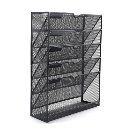 EasyPAG 6-layer black grid file organizer, grid tray wall-mounted file rack mail organizer magazine storage rack upgraded version, suitable for office and home workspace. EasyPAG 6-layer black grid file organizer, grid tray wall-mounted file rack mail organizer magazine storage rack upgraded version, suitable for office and home workspace.