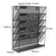 EasyPAG 6-layer wall-mounted file organizer, upgraded version. Five tilted compartments, lower tray, durable black metal mesh, modern minimalist style.