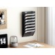 EasyPAG 8-layer wall-mounted document rack, black metal mesh, 8 compartments, magazine storage rack, efficient document management. EasyPAG 8-layer wall-mounted document rack, black metal mesh, 8 compartments, magazine storage rack, efficient document management.