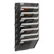 EasyPAG 8-layer wall-mounted document rack, black metal mesh, 8 compartments, magazine storage rack, efficient document management. EasyPAG 8-layer wall-mounted document rack, black metal mesh, 8 compartments, magazine storage rack, efficient document management.