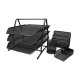 EasyPAG Office Storage 4-piece Set, Black, Durable Metal Grid Tray, File Tray, Pen Holder, Note Holder, Letter Sorter. EasyPAG Office Storage 4-piece Set, Black, Durable Metal Grid Tray, File Tray, Pen Holder, Note Holder, Letter Sorter.