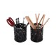 EasyPAG cylindrical pen holder, durable black metal, exquisite laser cut floral pattern, compact desktop organizer, perfect for students and professionals. EasyPAG cylindrical pen holder, durable black metal, exquisite laser cut floral pattern, compact desktop organizer, perfect for students and professionals.