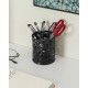 EasyPAG cylindrical pen holder, durable black metal, exquisite laser cut floral pattern, compact desktop organizer, perfect for students and professionals. EasyPAG cylindrical pen holder, durable black metal, exquisite laser cut floral pattern, compact desktop organizer, perfect for students and professionals.