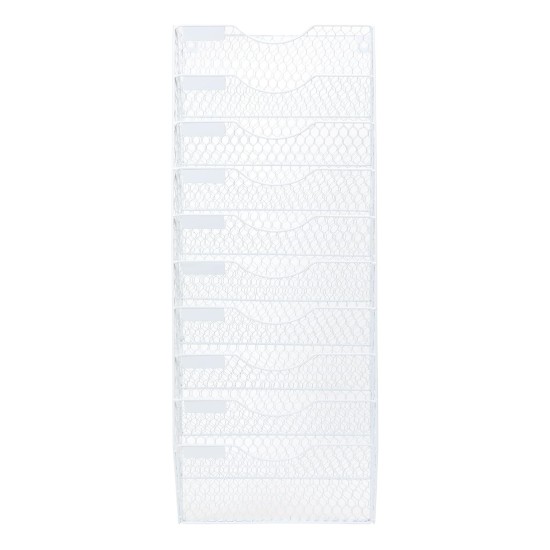 EasyPAG 10-Tier Tray Wall-Mounted File Rack, Mail Organizer, Magazine Paper Organizer, White, Wall-Mounted Grid Organizer, Multiple Compartments, Suitable for Offices, Waiting Rooms, Retail Locations. EasyPAG 10-Tier Tray Wall-Mounted File Rack, Mail Organizer, Magazine Paper Organizer, White, Wall-Mounted Grid Organizer, Multiple Compartments, Suitable for Offices, Waiting Rooms, Retail Locations.