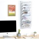 EasyPAG 10-Tier Tray Wall-Mounted File Rack, Mail Organizer, Magazine Paper Organizer, White, Wall-Mounted Grid Organizer, Multiple Compartments, Suitable for Offices, Waiting Rooms, Retail Locations. EasyPAG 10-Tier Tray Wall-Mounted File Rack, Mail Organizer, Magazine Paper Organizer, White, Wall-Mounted Grid Organizer, Multiple Compartments, Suitable for Offices, Waiting Rooms, Retail Locations.