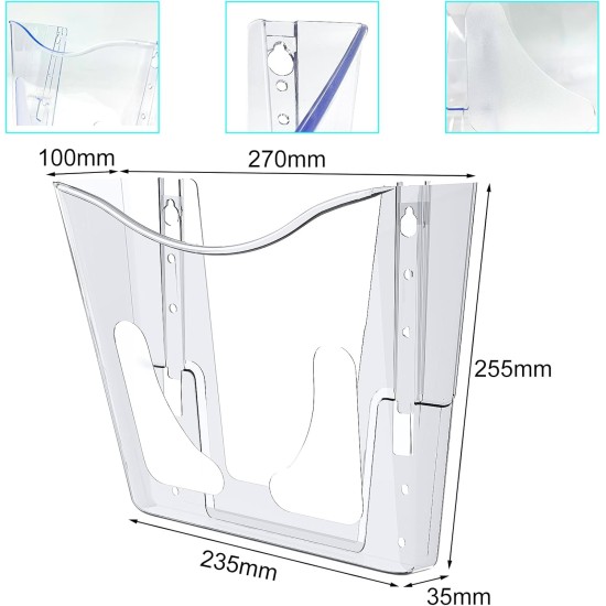 EasyPAG clear acrylic magazine rack, vertical, lightweight and sturdy, perfect for organizing magazines, brochures and notebooks. 6-pack. EasyPAG clear acrylic magazine rack, vertical, lightweight and sturdy, perfect for organizing magazines, brochures and notebooks. 6-pack.