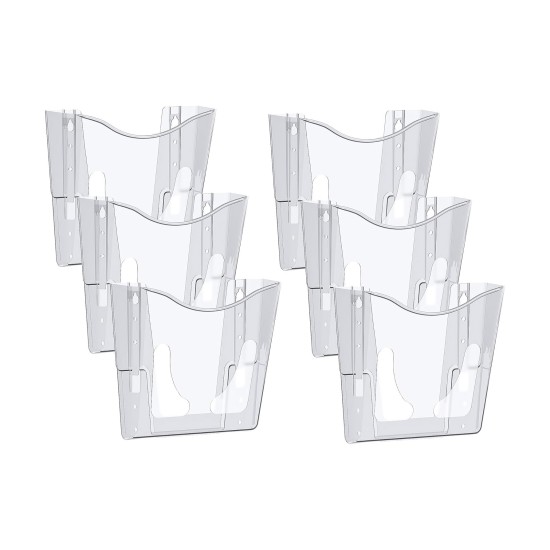 EasyPAG clear acrylic magazine rack, vertical, lightweight and sturdy, perfect for organizing magazines, brochures and notebooks. 6-pack. EasyPAG clear acrylic magazine rack, vertical, lightweight and sturdy, perfect for organizing magazines, brochures and notebooks. 6-pack.