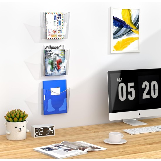 EasyPAG clear acrylic magazine rack, vertical, lightweight and sturdy, perfect for organizing magazines, brochures and notebooks. 6-pack. EasyPAG clear acrylic magazine rack, vertical, lightweight and sturdy, perfect for organizing magazines, brochures and notebooks. 6-pack.