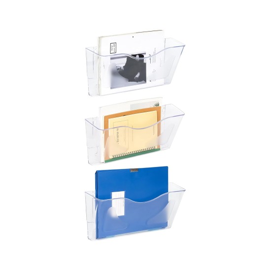 EasyPAG clear acrylic magazine rack, landscape orientation, lightweight and sturdy, perfect for magazines, brochures and notebooks. 6-pack. EasyPAG clear acrylic magazine rack, landscape orientation, lightweight and sturdy, perfect for magazines, brochures and notebooks. 6-pack.