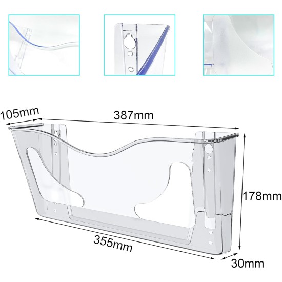 EasyPAG clear acrylic magazine rack, landscape orientation, lightweight and sturdy, perfect for magazines, brochures and notebooks. 6-pack. EasyPAG clear acrylic magazine rack, landscape orientation, lightweight and sturdy, perfect for magazines, brochures and notebooks. 6-pack.