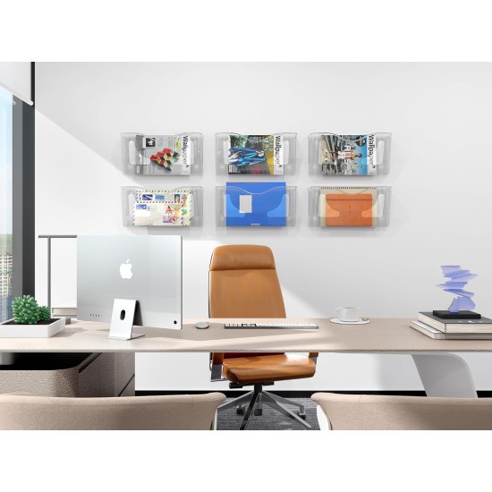 EasyPAG clear acrylic magazine rack, landscape orientation, lightweight and sturdy, perfect for magazines, brochures and notebooks. 6-pack. EasyPAG clear acrylic magazine rack, landscape orientation, lightweight and sturdy, perfect for magazines, brochures and notebooks. 6-pack.