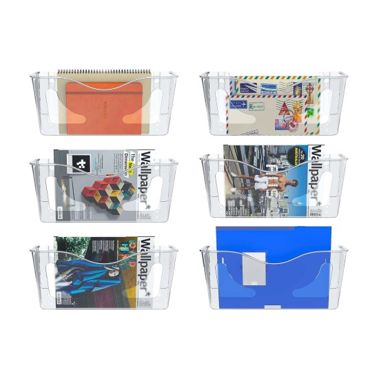 EasyPAG clear acrylic magazine rack, landscape orientation, lightweight and sturdy, perfect for magazines, brochures and notebooks. 6-pack. EasyPAG clear acrylic magazine rack, landscape orientation, lightweight and sturdy, perfect for magazines, brochures and notebooks. 6-pack.