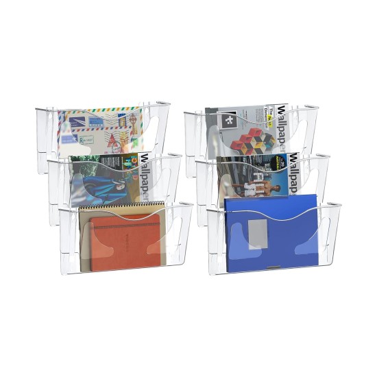 EasyPAG clear acrylic magazine rack, landscape orientation, lightweight and sturdy, perfect for magazines, brochures and notebooks. 6-pack. EasyPAG clear acrylic magazine rack, landscape orientation, lightweight and sturdy, perfect for magazines, brochures and notebooks. 6-pack.