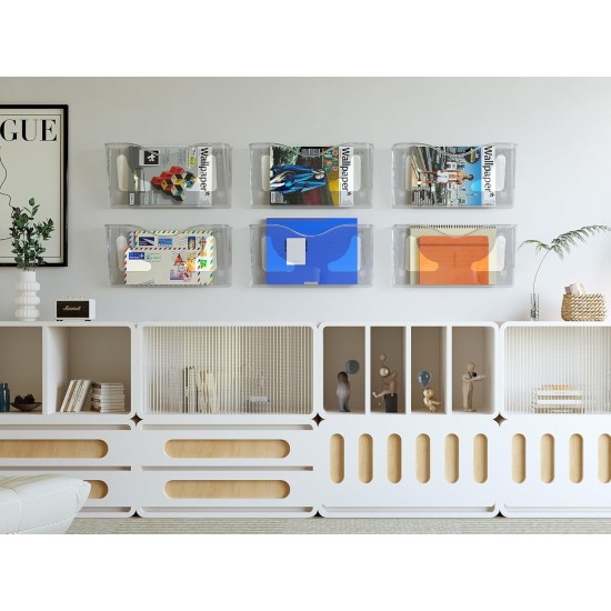 EasyPAG clear acrylic magazine rack, landscape orientation, lightweight and sturdy, perfect for magazines, brochures and notebooks. 6-pack. EasyPAG clear acrylic magazine rack, landscape orientation, lightweight and sturdy, perfect for magazines, brochures and notebooks. 6-pack.