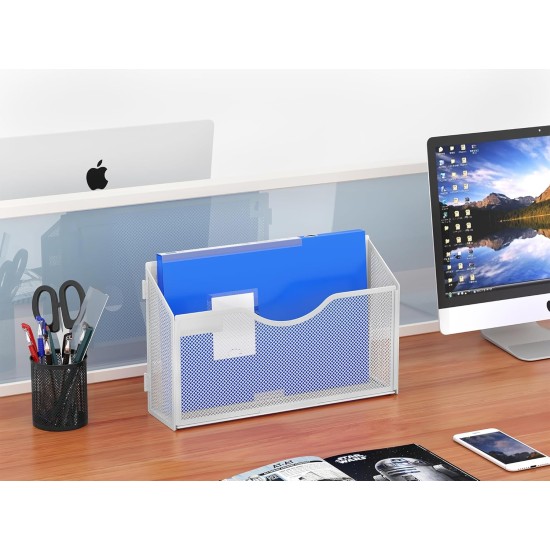 EasyPAG Wall-mounted Organizer, Durable Metal Mesh, White, Perfect for Documents and Office Supplies. EasyPAG Wall-mounted Organizer, Durable Metal Mesh, White, Perfect for Documents and Office Supplies.