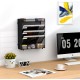 EasyPAG 5-layer assembled grid tray wall-mounted document rack and document storage box, solid black metal material, can store documents and mail, simple design. EasyPAG 5-layer assembled grid tray wall-mounted document rack and document storage box, solid black metal material, can store documents and mail, simple design.