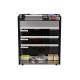 EasyPAG 5-layer assembled grid tray wall-mounted document rack and document storage box, solid black metal material, can store documents and mail, simple design. EasyPAG 5-layer assembled grid tray wall-mounted document rack and document storage box, solid black metal material, can store documents and mail, simple design.