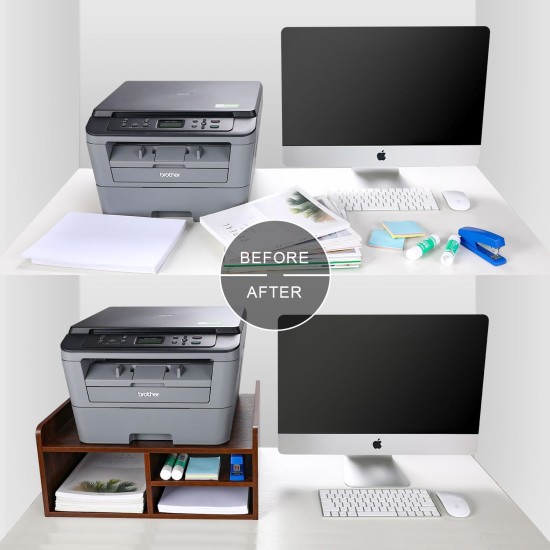 EasyPAG Desktop Wooden 2-Tier Printer Stand with Storage Fax Holder, Brown, for Home Offices, Students and Small Businesses. EasyPAG Desktop Wooden 2-Tier Printer Stand with Storage Fax Holder, Brown, for Home Offices, Students and Small Businesses.