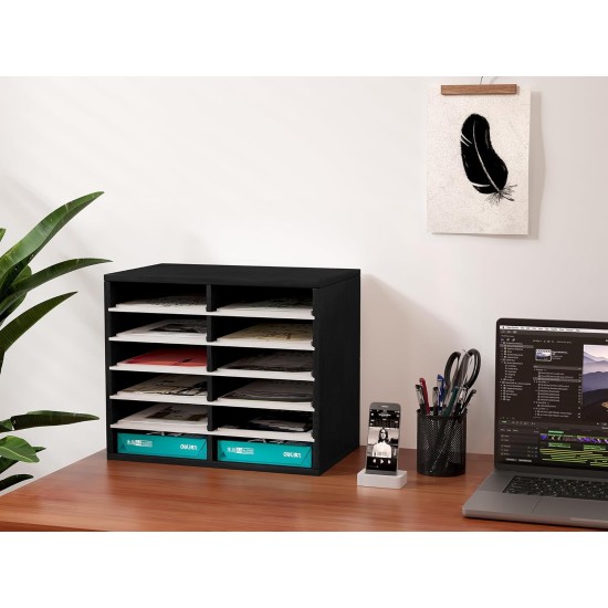 EasyPAG 6-Tier 12-Grid File Organizer in Matte Black Finish for Offices, Schools, and Creative Studios. EasyPAG 6-Tier 12-Grid File Organizer in Matte Black Finish for Offices, Schools, and Creative Studios.