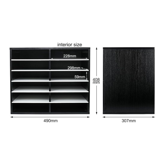 EasyPAG 6-Tier 12-Grid File Organizer in Matte Black Finish for Offices, Schools, and Creative Studios. EasyPAG 6-Tier 12-Grid File Organizer in Matte Black Finish for Offices, Schools, and Creative Studios.