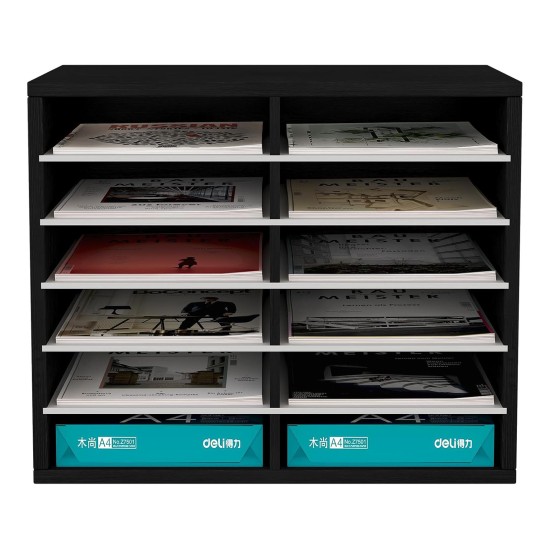 EasyPAG 6-Tier 12-Grid File Organizer in Matte Black Finish for Offices, Schools, and Creative Studios. EasyPAG 6-Tier 12-Grid File Organizer in Matte Black Finish for Offices, Schools, and Creative Studios.