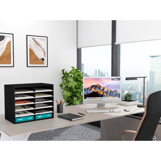 EasyPAG 6-Tier 12-Grid File Organizer in Matte Black Finish for Offices, Schools, and Creative Studios. EasyPAG 6-Tier 12-Grid File Organizer in Matte Black Finish for Offices, Schools, and Creative Studios.