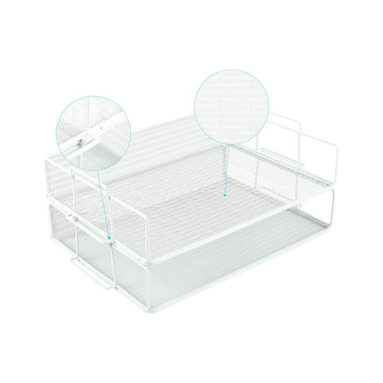 EasyPAG 2-tier organizer, metal, mesh texture, perfect for magazines, notebooks and documents EasyPAG 2-tier organizer, metal, mesh texture, perfect for magazines, notebooks and documents