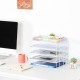 EasyPAG 4-Tier Organizer with Top Shelf, Metal, Mesh Texture, Perfect for Magazines, Notebooks and Files.