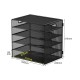 EasyPAG 5-layer desktop organizer, sturdy black metal mesh, promotes air circulation, portable handle, ideal for home or office. EasyPAG 5-layer desktop organizer, sturdy black metal mesh, promotes air circulation, portable handle, ideal for home or office.