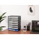 EasyPAG 7-layer desktop organizer, sturdy black metal mesh, promotes air circulation, portable handle, ideal for home or office. EasyPAG 7-layer desktop organizer, sturdy black metal mesh, promotes air circulation, portable handle, ideal for home or office.