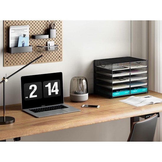 EasyPAG 5-layer 10-grid desktop magazine storage box, sturdy black metal frame, grid transparent design, suitable for office and home use. EasyPAG 5-layer 10-grid desktop magazine storage box, sturdy black metal frame, grid transparent design, suitable for office and home use.