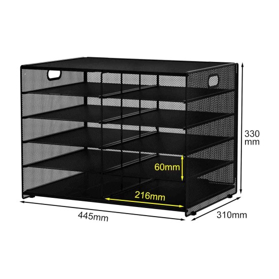 EasyPAG 5-layer 10-grid desktop magazine storage box, sturdy black metal frame, grid transparent design, suitable for office and home use. EasyPAG 5-layer 10-grid desktop magazine storage box, sturdy black metal frame, grid transparent design, suitable for office and home use.